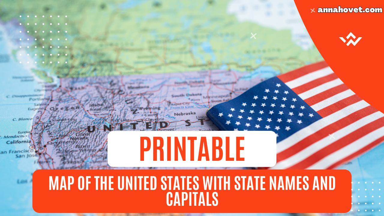 Printable Map of the United States with State Names and Capitals
