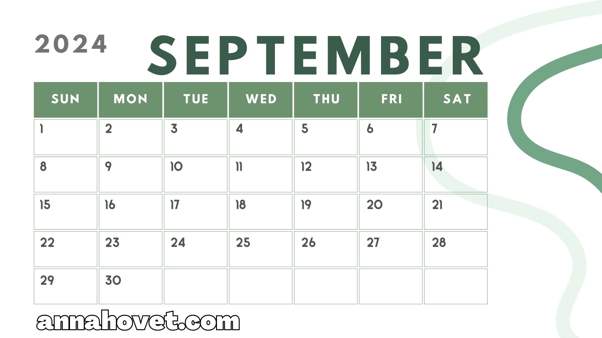 FREE Printable September 2024 Calendar